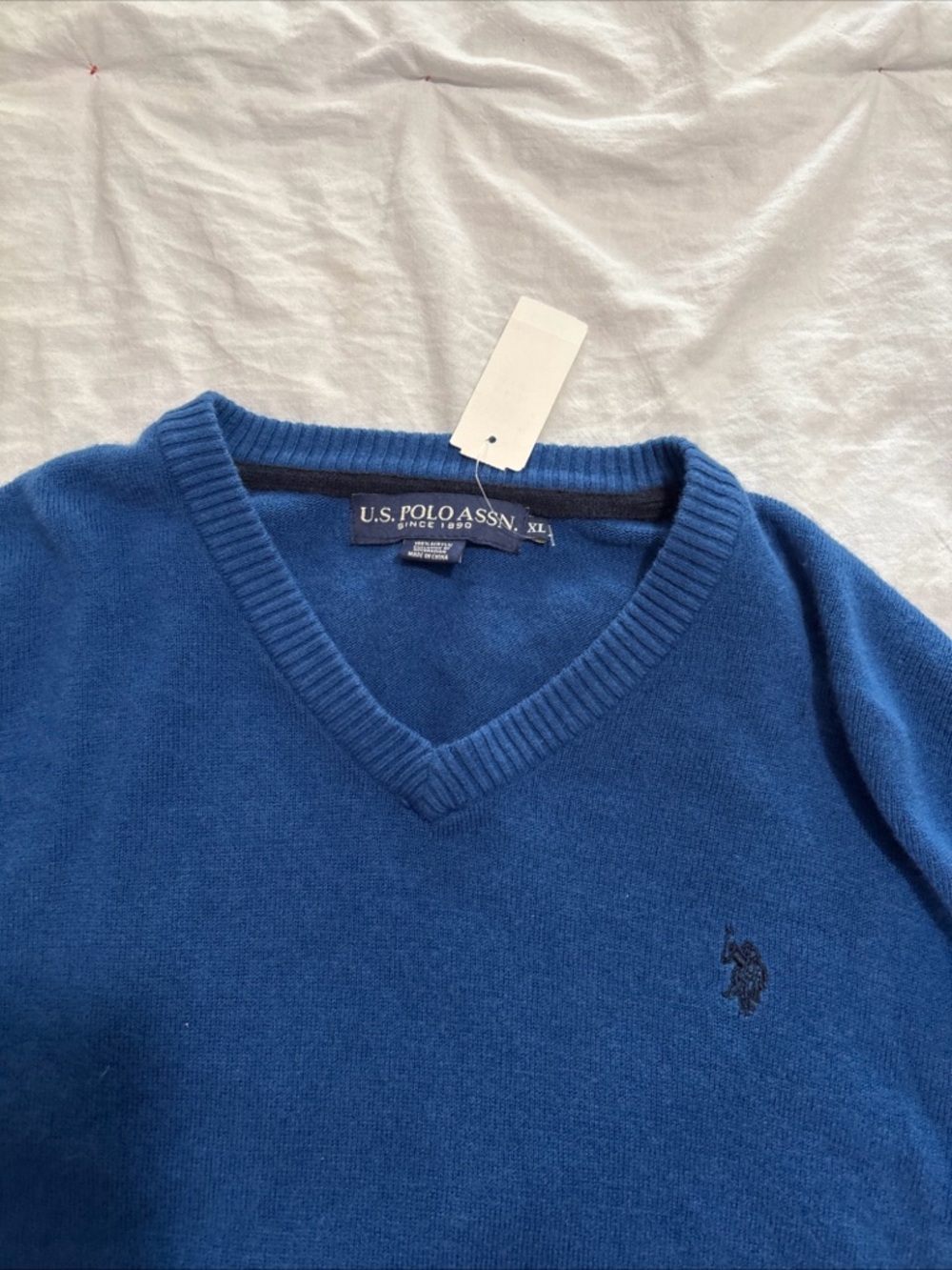 U.S. Polo Assn. Men's V-Neck Sweater in Blue